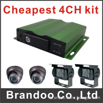 China Factory Sell Cheapest 4 Channel Car DVR Support 3G/GPS, Works with 128GB SD Card